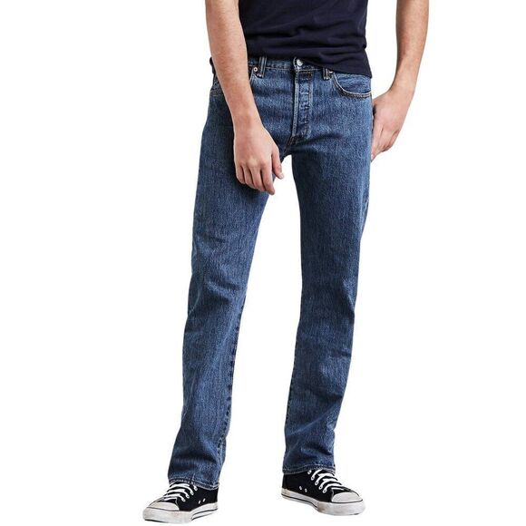 Levis Mens Blue Wash Classic Fit Denim Jeans - Picture 1 of 5